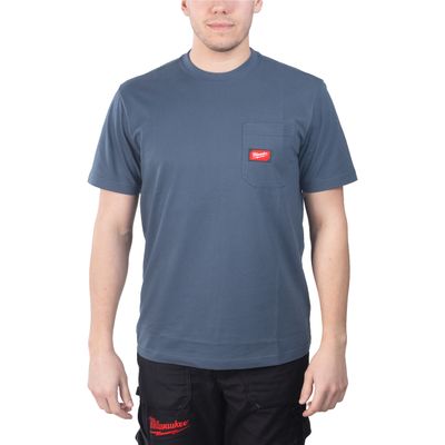 MILWAUKEE Arbeits-T-Shirt blau mit UV-Schutz WTSSBLU-XXL