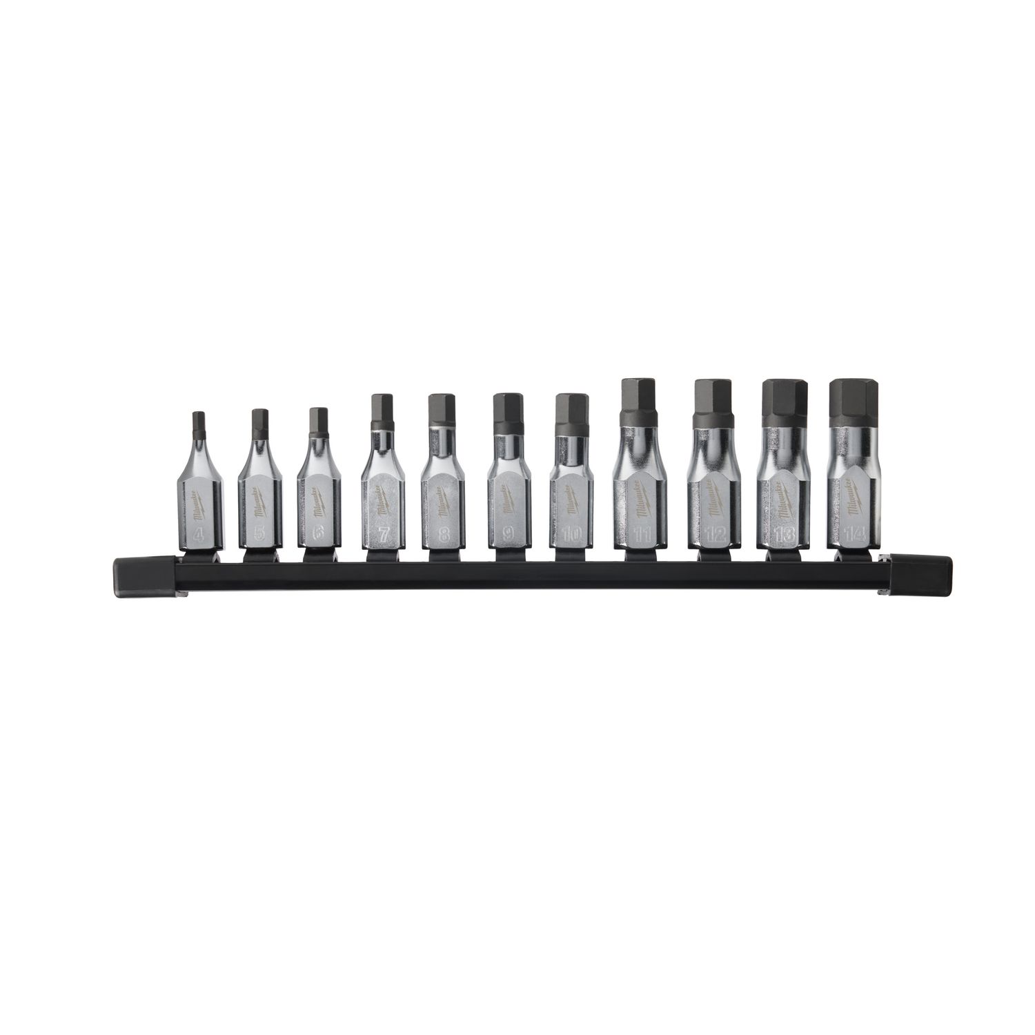 MILWAUKEE 11-teilig Innensechskant Bit-Steckschlüsseleinsatz metrisch 3/8&quot; Set