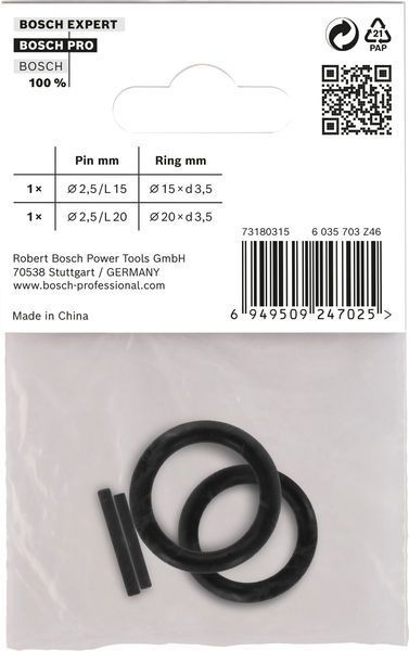 BOSCH &quot;Set mit Haltering und Stift für PRO Impact Steckschlüsseleinsätze,3/8&quot;&quot;, 4‑tlg.&quot;
