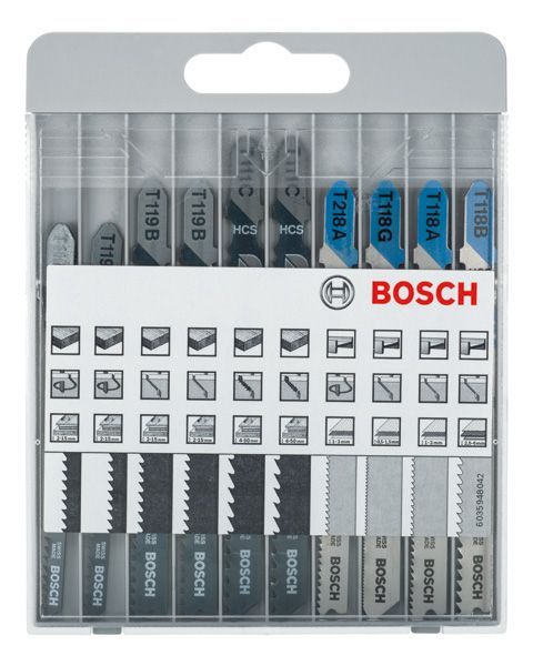 BOSCH 10-tlg. Stichsägeblatt-Set Basic for Metal and Wood