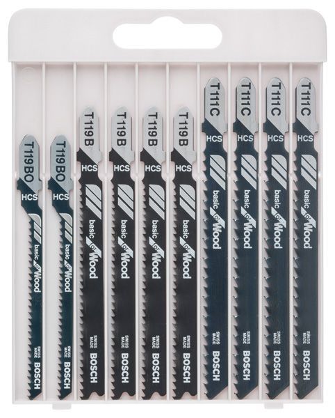 BOSCH 10-tlg. Stichsägeblatt-Set Basic for Wood