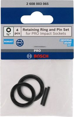 BOSCH &quot;Set mit Haltering und Stift für PRO Impact Steckschlüsseleinsätze,3/8&quot;&quot;, 4‑tlg.&quot;