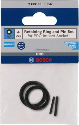 BOSCH &quot;Set mit Haltering und Stift für PRO Impact Steckschlüsseleinsätze,1/4&quot;&quot;, 4‑tlg.&quot;