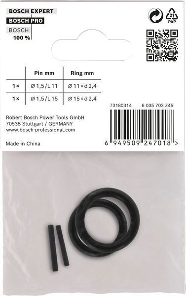 BOSCH &quot;Set mit Haltering und Stift für PRO Impact Steckschlüsseleinsätze,1/4&quot;&quot;, 4‑tlg.&quot;
