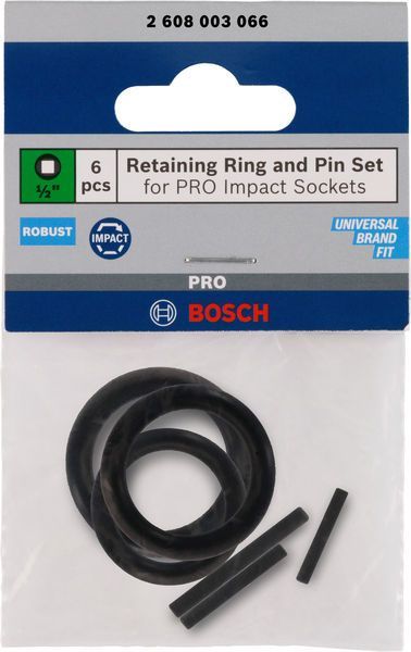 BOSCH "Set mit Haltering und Stift für PRO Impact Steckschlüsseleinsätze,1/2"", 6‑tlg."