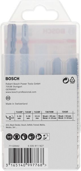 BOSCH 15‑tlg. Stichsägeblatt-Set für Multimaterial, T-Schaft