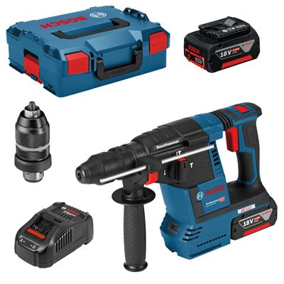 BOSCH 18V System Akku-Bohrhammer GBH 18V-26 F mit 2x 5,0Ah Akkus