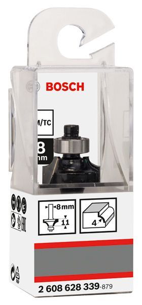 BOSCH Abrundfräser, 8 mm, R1 4 mm, L 10,5 mm, G 53 mm