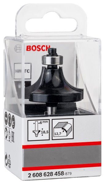 BOSCH Abrundfräser, 6 mm, R1 12,7 mm, D 38,1 mm, L 18,6 mm, G 60 mm