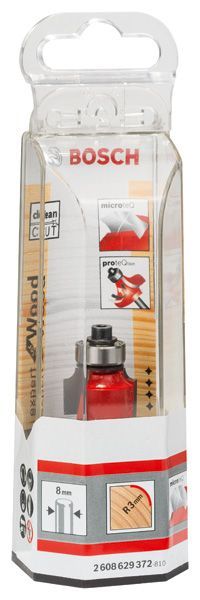BOSCH Abrundfräser Expert for Wood, 8 mm, D 18,7 mm, R1 3 mm, L 12,7 mm, G 55 mm