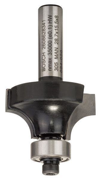 BOSCH Abrundfräser, 8 mm, R1 8 mm, L 15,2 mm, G 53 mm