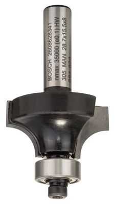 BOSCH Abrundfräser, 8 mm, R1 8 mm, L 15,2 mm, G 53 mm