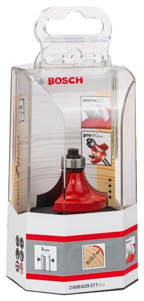 BOSCH Abrundfräser Expert for Wood, 8 mm, D 38,1 mm, R1 12,7 mm, L 19 mm, G 61 mm