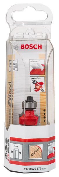BOSCH Abrundfräser Expert for Wood, 8 mm, D 22,2 mm, R1 4,75 mm, L 13,2 mm, G 55 mm
