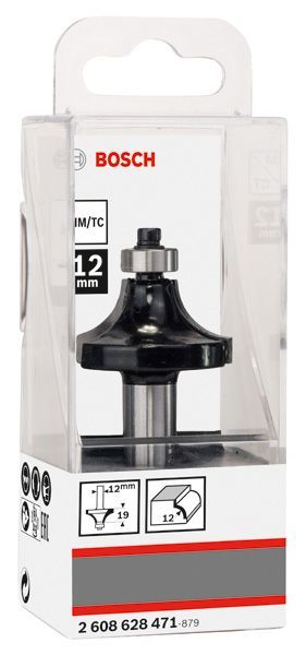 BOSCH Abrundfräser, 12 mm, R1 12 mm, L 19 mm, G 70 mm
