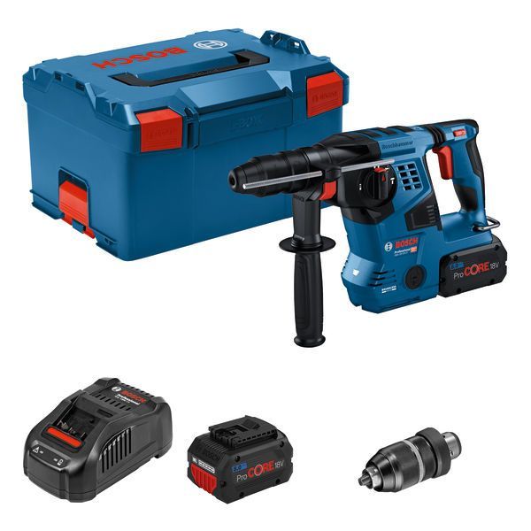 BOSCH Akku-Bohrhammer mit SDS plus GBH 18V-28 CF, 2 x Akku ProCORE18V 8.0Ah