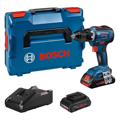 BOSCH Akku-Bohrschrauber GSR 18V-55, 2 x Akku ProCORE18V, Schnellladegerät GAL 18V-40