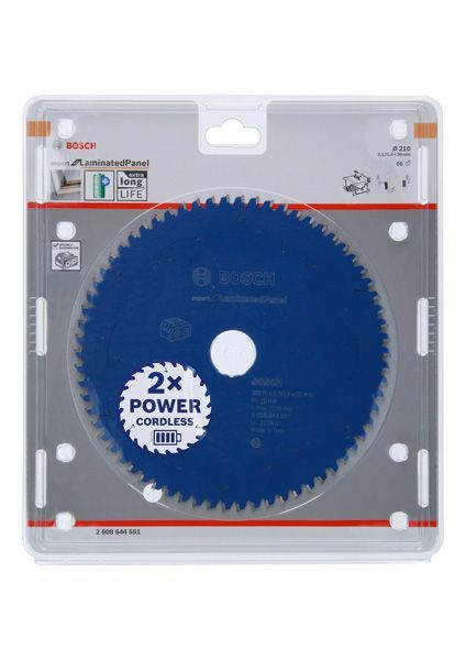 BOSCH Akku-Kreissägeblatt Expert for Laminated Panel, 210 x 2,1/1,4 x 30, 66 Zähne
