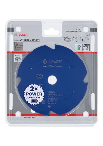 BOSCH Akku-Kreissägeblatt Expert for Fibre Cement, 160 x 1,8/1,2 x 20, 4 Zähne