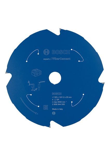 BOSCH Akku-Kreissägeblatt Expert for Fibre Cement, 165 x 1,8/1,2 x 20, 4 Zähne