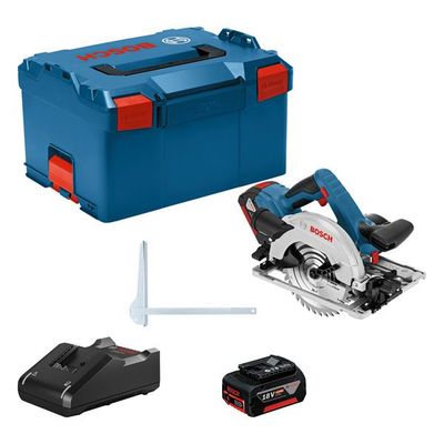 BOSCH Akku-Kreissäge GKS 18V-57 G, mit 2 x 4.0 Ah Li-Ion Akku, L-BOXX