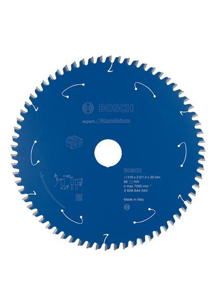 BOSCH Akku-Kreissägeblatt Expert for Aluminium, 216 x 2/1,4 x 30, 66 Zähne