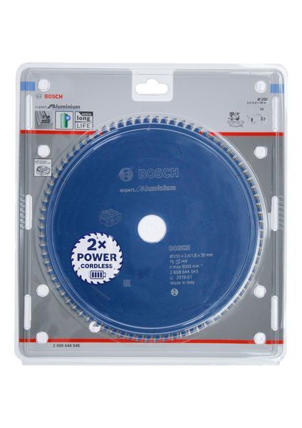 BOSCH Akku-Kreissägeblatt Expert for Aluminium, 250 x 2,4/1,8 x 30, 78 Zähne