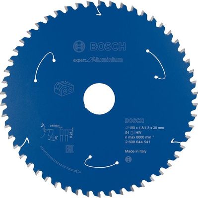 BOSCH Akku-Kreissägeblatt Expert for Aluminium, 190 x 1,8/1,3 x 30, 54 Zähne