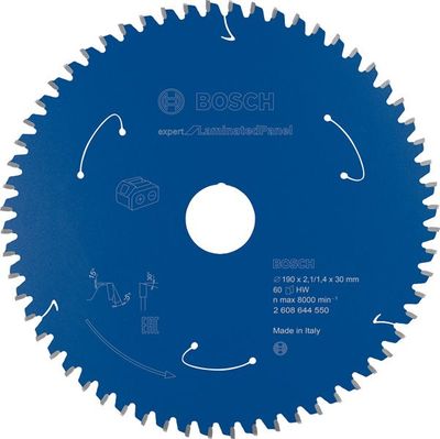 BOSCH Akku-Kreissägeblatt Expert for Laminated Panel, 190 x 2,1/1,4 x 30, 60 Zähne
