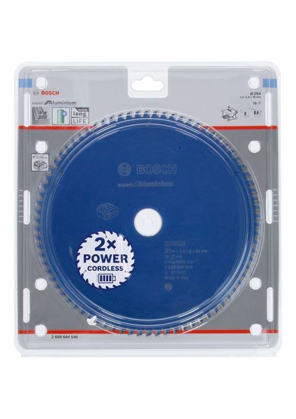 BOSCH Akku-Kreissägeblatt Expert for Aluminium, 254 x 2,4/1,8 x 30, 78 Zähne