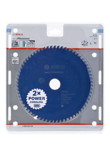 BOSCH Akku-Kreissägeblatt Expert for Aluminium, 216 x 2/1,4 x 30, 66 Zähne, f.Tischsäg