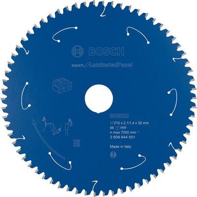 BOSCH Akku-Kreissägeblatt Expert for Laminated Panel, 210 x 2,1/1,4 x 30, 66 Zähne