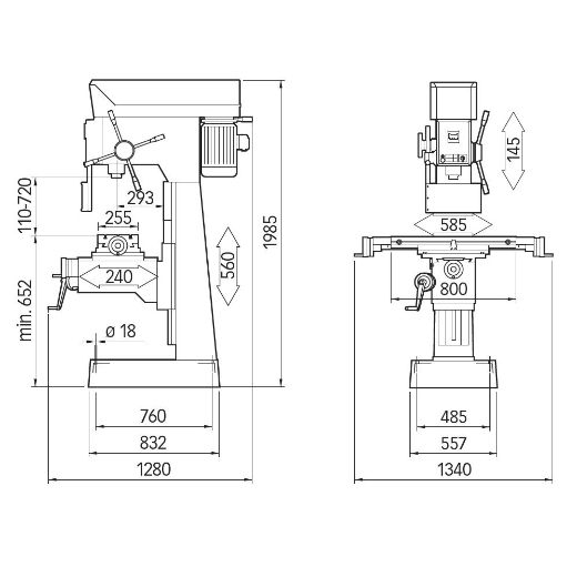 ELMAG PREMIUM Bohr- und Fräsmaschine TCS 50 E