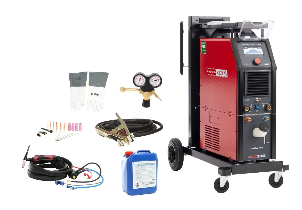 ELMAG Profi WIG-AC-DC-Schweißinverter &#39;PFC&#39; WIN TIG &#39;AC-DC&#39; 230 M - ECO-SET-W