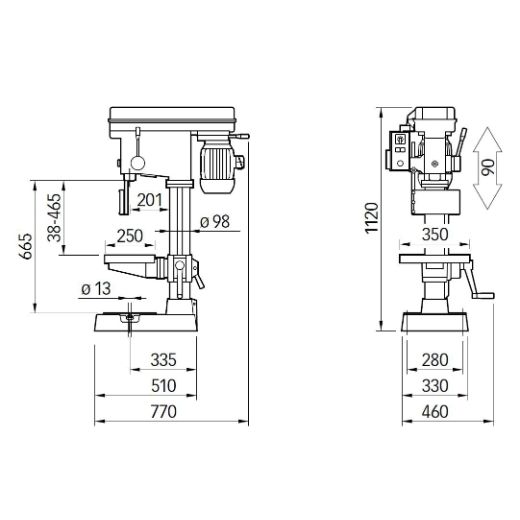 ELMAG PREMIUM Highspeed-Tischbohrmaschine V22E PGM