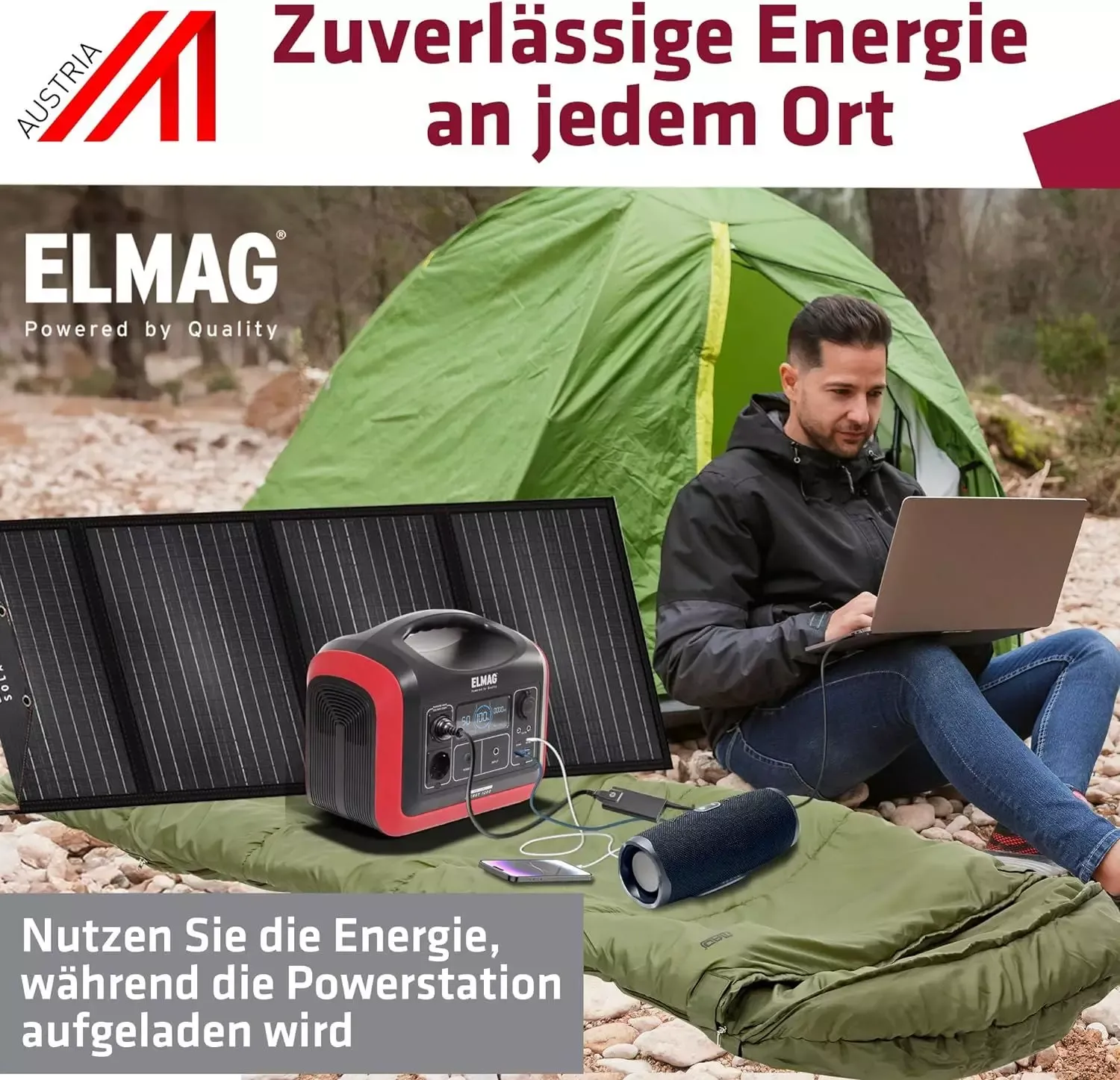ELMAG Powerstation ENERGY 1200 1200W, LiFEPO4 Akku mit 992Wh