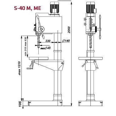 ELMAG STRANDS Getriebe-Säulenbohrmaschine Modell S 40 M