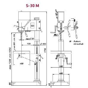 ELMAG STRANDS Getriebe-Säulenbohrmaschine S 30 M (S 28 M)