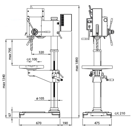 ELMAG STRANDS Getriebe-Säulenbohrmaschine S 30 F - VARIO
