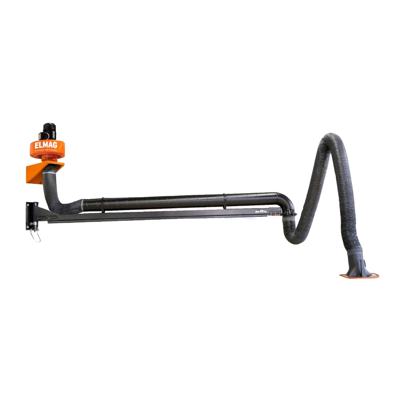 ELMAG Abluftset mit Absaugarm 6m in Schlauchausf.  / einteiliger Ausleger