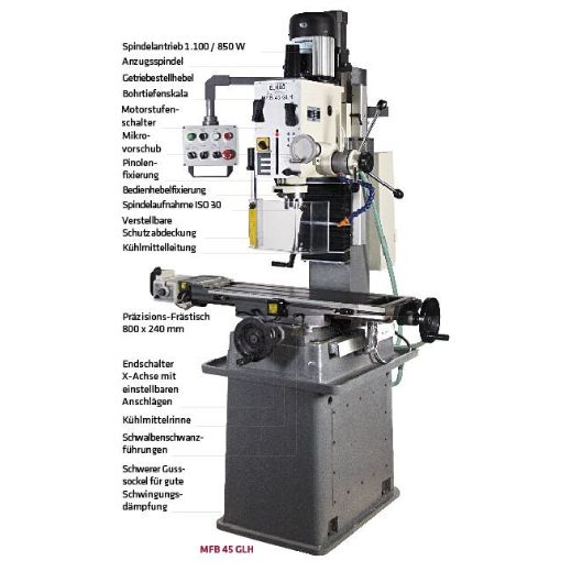 ELMAG Getriebe Fräs- und Bohrmaschine MFB 45 GLH