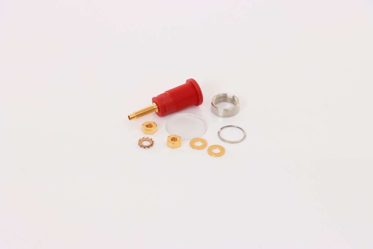 ELMAG Einbaubuchse für Ø 4mm Bananenstecker - rot