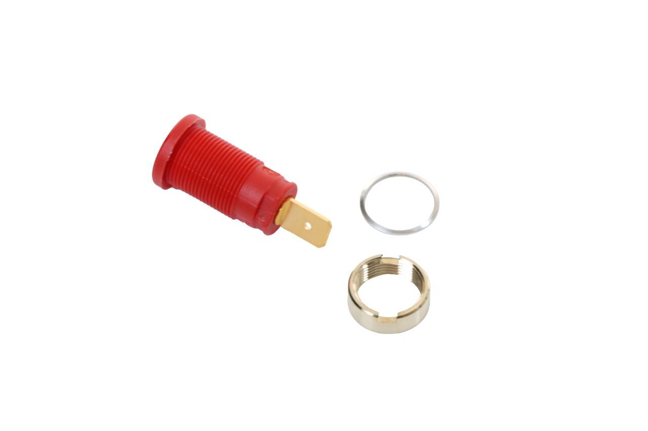 ELMAG Einbaubuchse für Ø 4mm Bananenstecker - rot