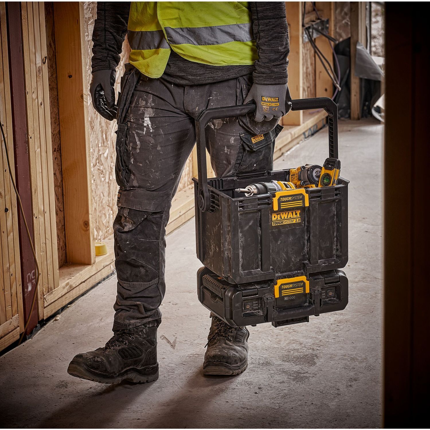 DEWALT DWST08061-1 ToughSystem Werkzeugbox mit Leuchten