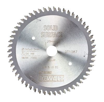 DEWALT DT1087-QZ Kreissaegeblatt Handkr. 165/20mm 54TFZ