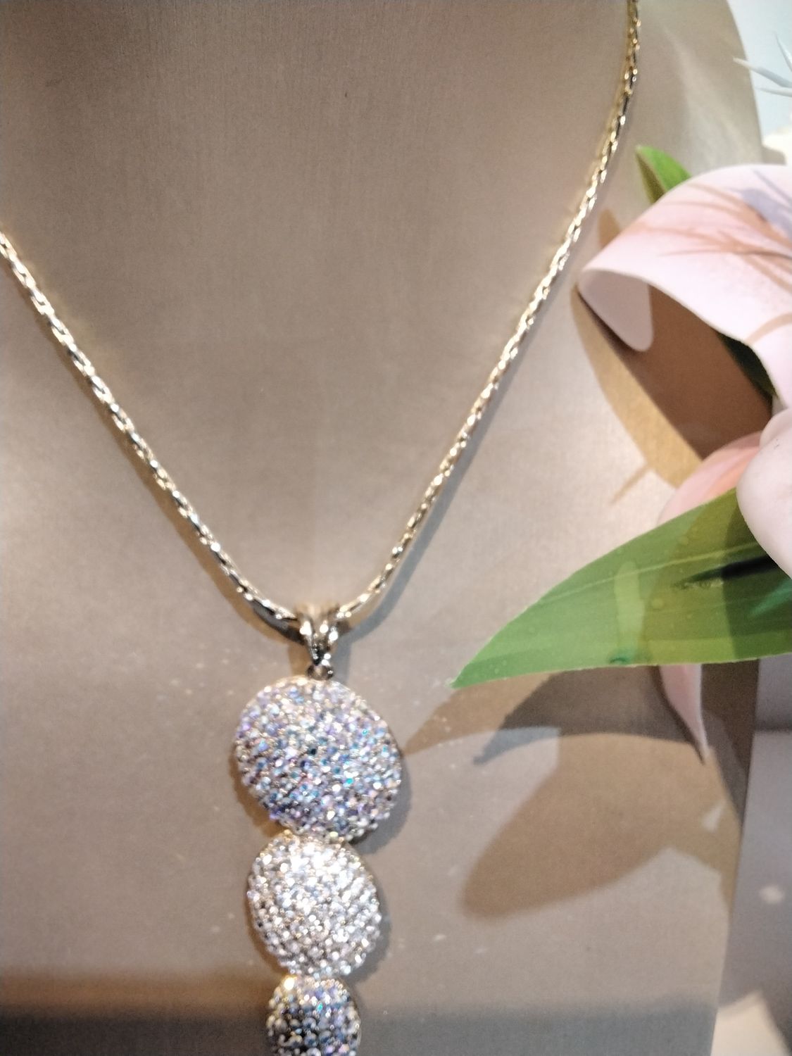 Collier acier inoxydable pierre Swarovski