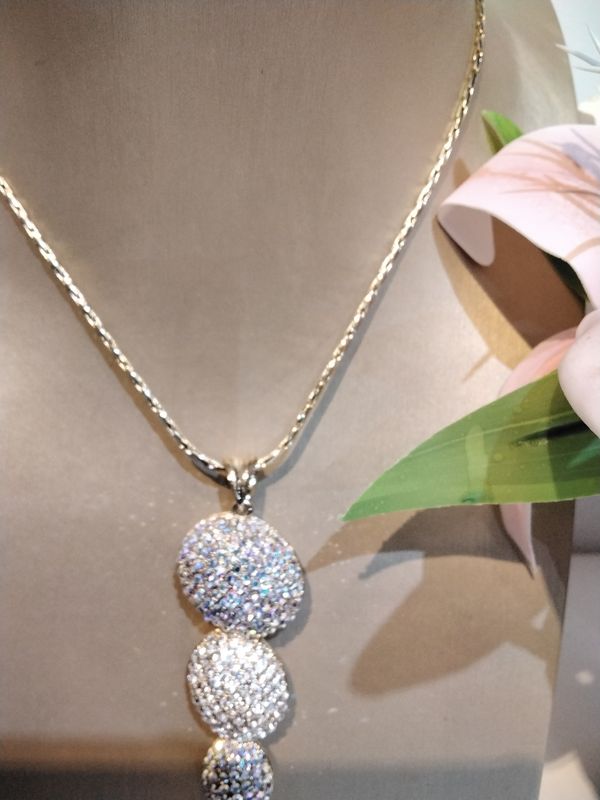 Collier acier inoxydable pierre Swarovski