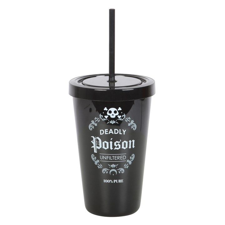 Deadly Poison Plastic Tumbler with Straw