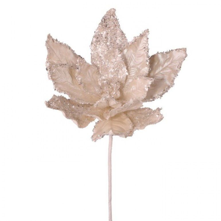 24" Glittered Metallic Poinsettia