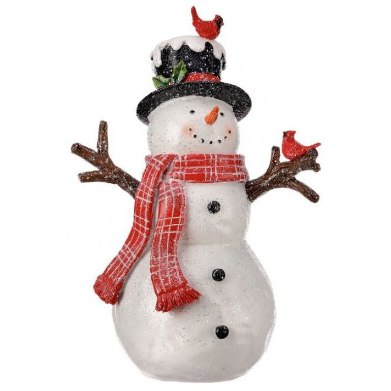11" Resin Snowman With Hat and Scarf